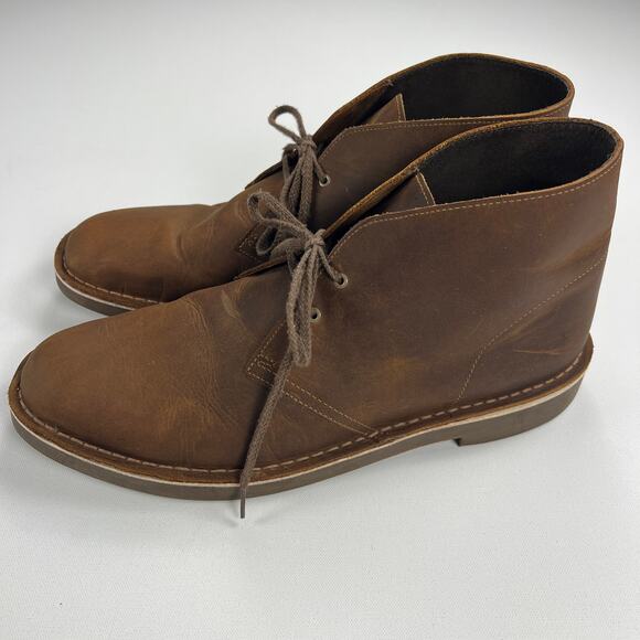 Clarks Bushacre Chukka Desert Boots Lace Up Ankle Height Deep Brown Size 14 - Picture 1 of 8